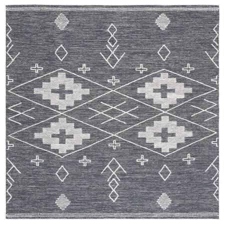 Safavieh 6 x 6 ft. Kilim 851H Hand Woven Square Area Rug Charcoal & Ivory KLM851H-6SQ